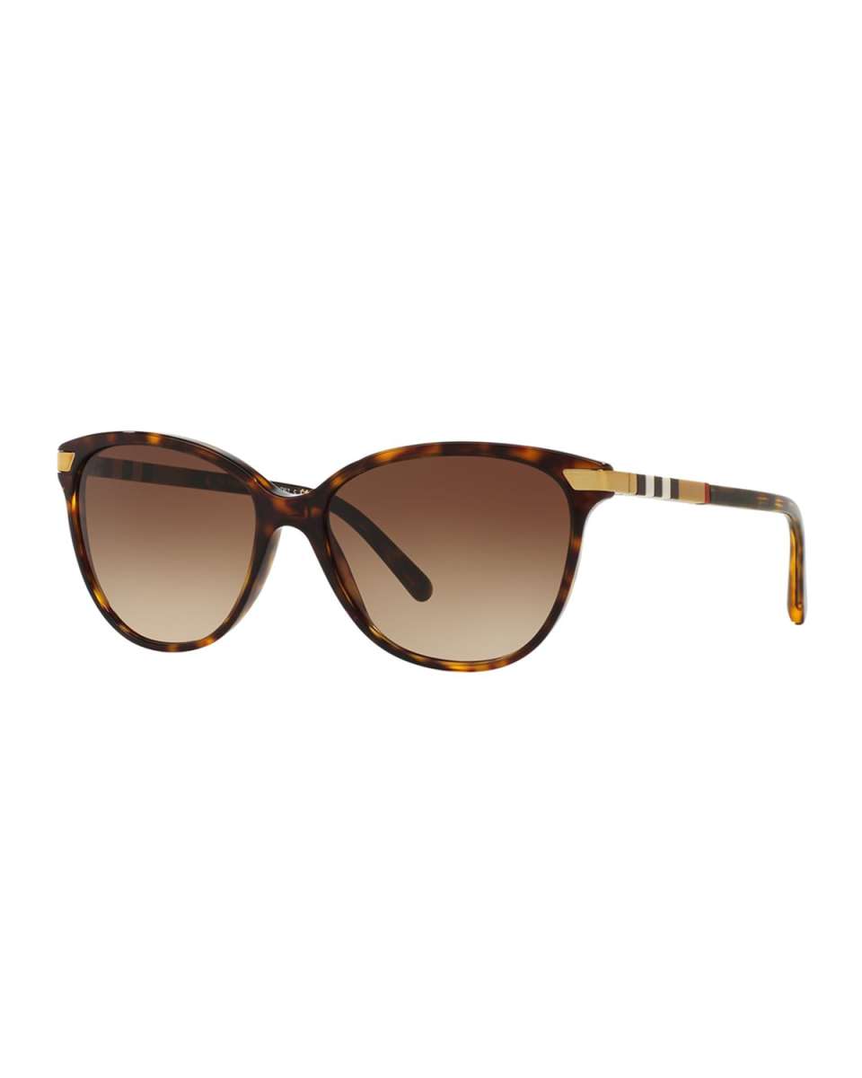 Check-Trim Cat-Eye Sunglasses